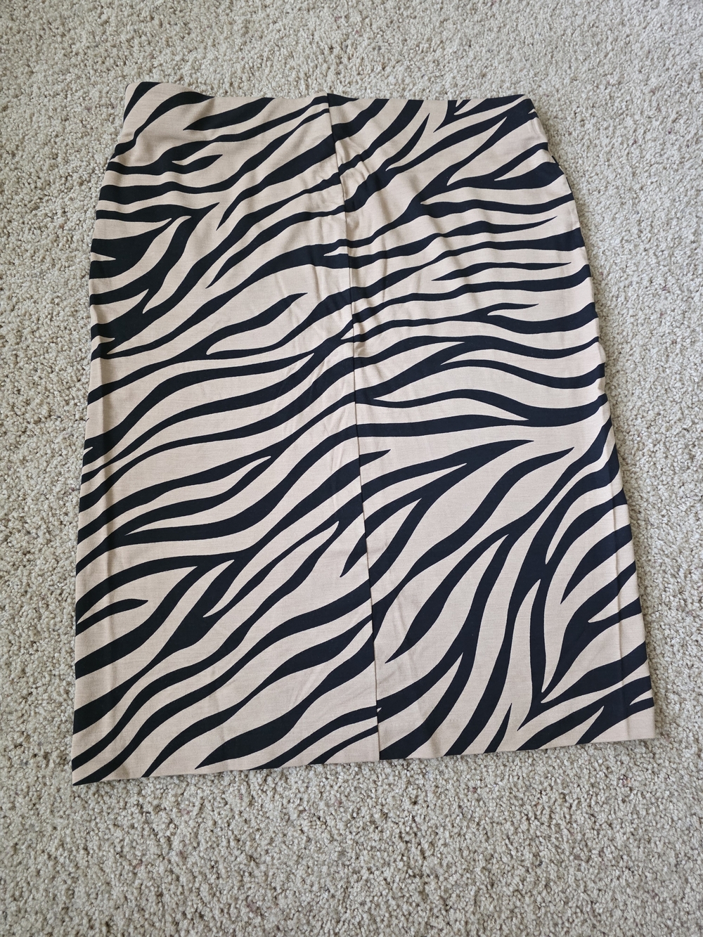 Ann Taylor Black and Tan Zebra-Print Pencil Skirt